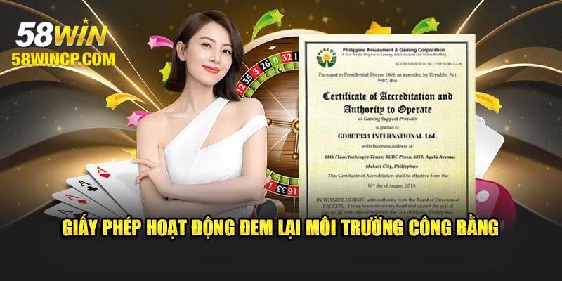 Giấy phép hoạt động với điểm tổng quan 
